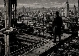 FAULTLINE concept art: a rooftop over Meridian